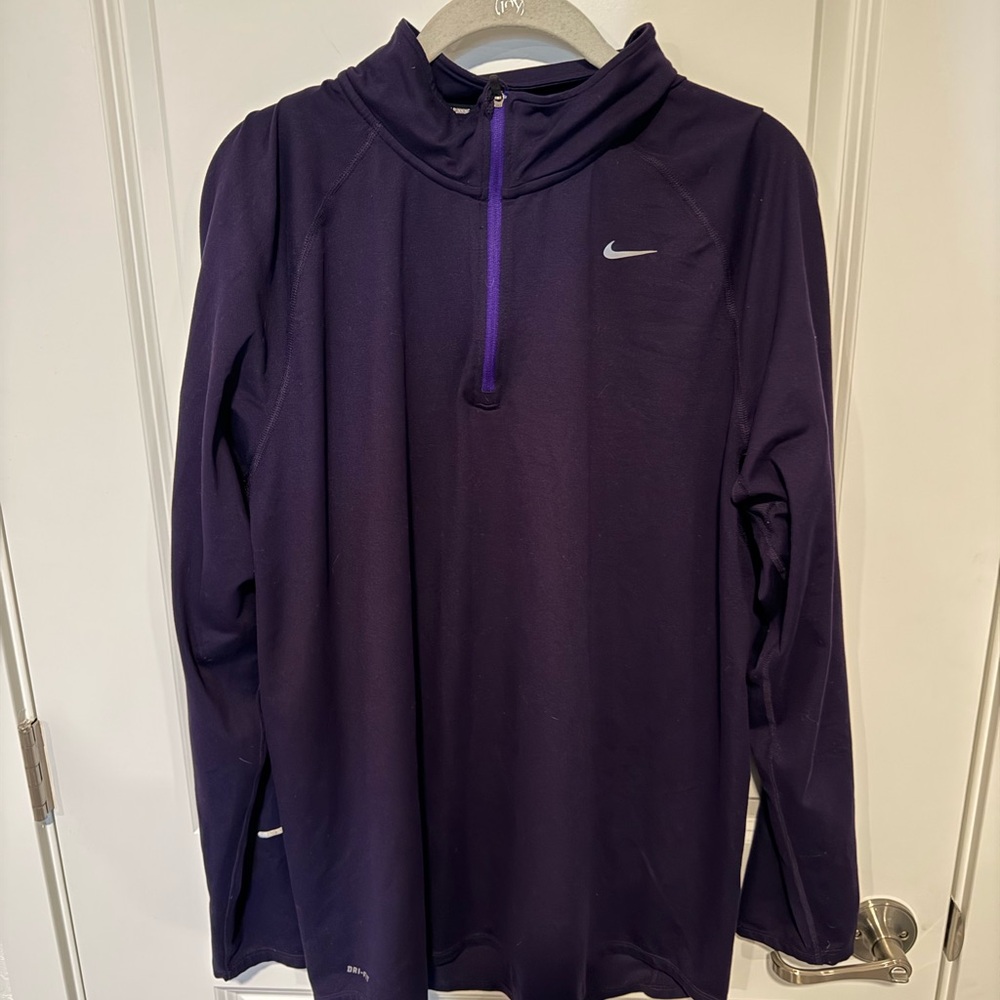 Nike men’s dri fit Dark Purple Half-Zip Athletic Pullover XL